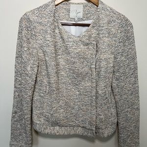 Joie Jacquard Tweed Moto Jacket